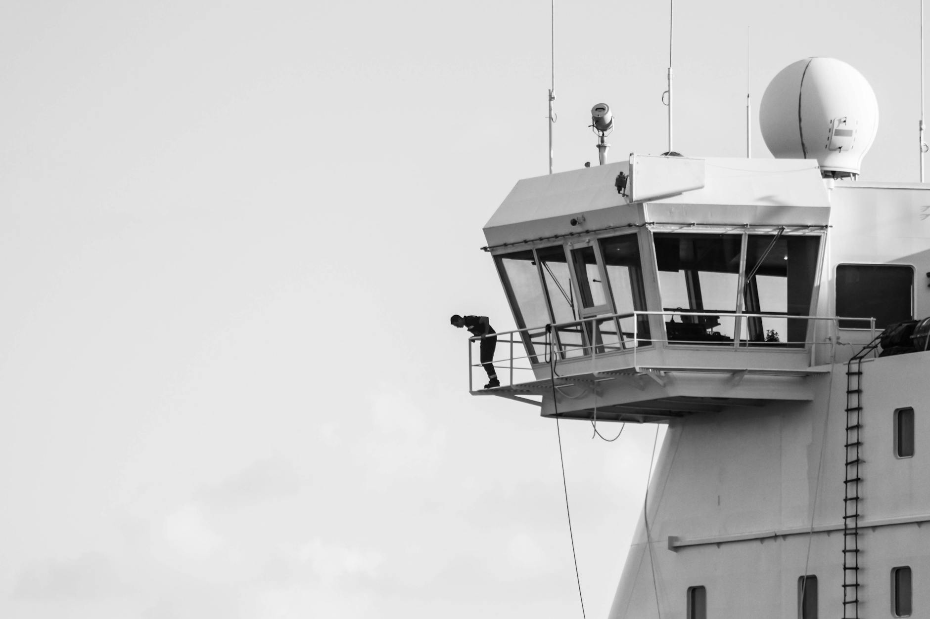 person on air traffic control tower